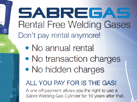 SABREGAS Rental Free Welding Gases